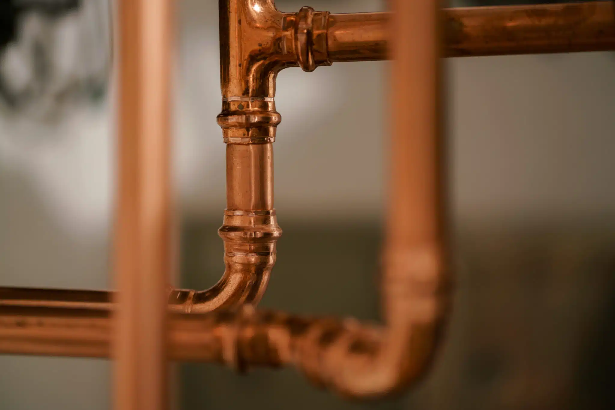 Copper plumbing pipes