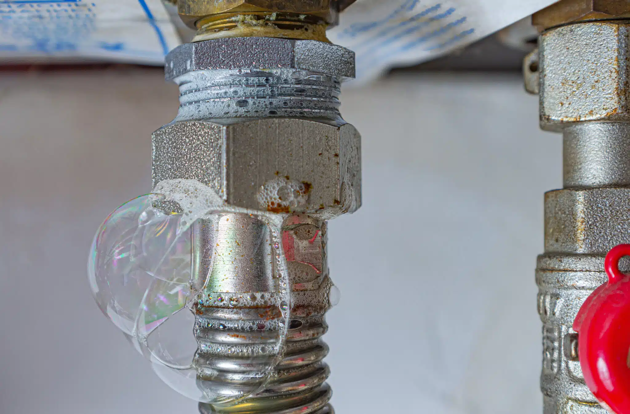 Gas leak at home heating boiler.