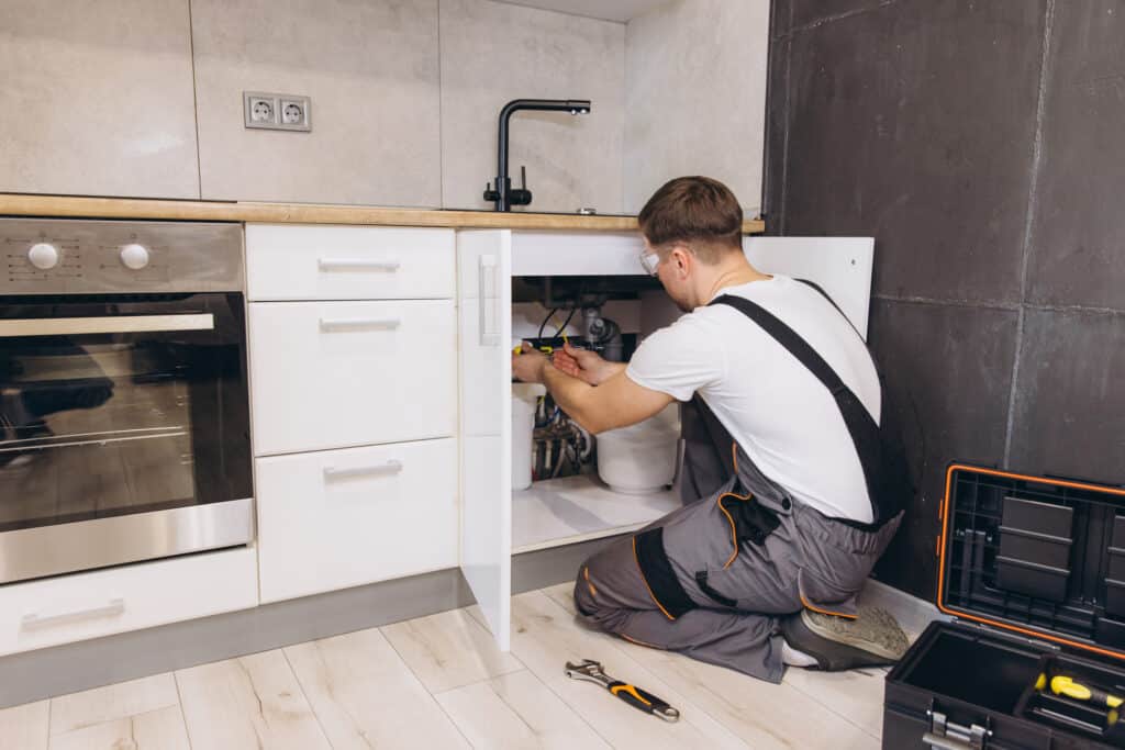 Plumbing Checkups Under Kitchen Sink.