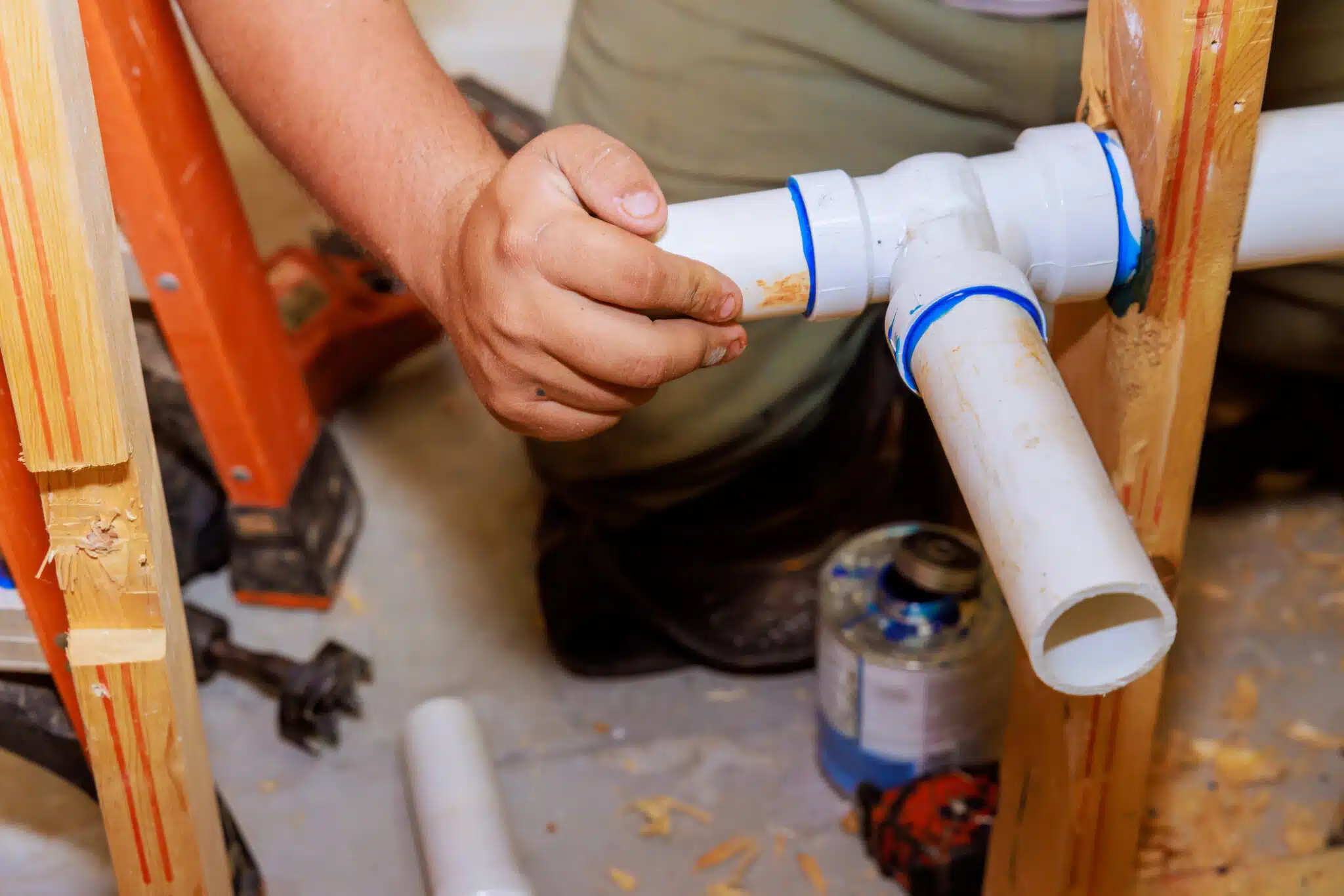 Whole House Plumbing Replacement using PVC pipes.