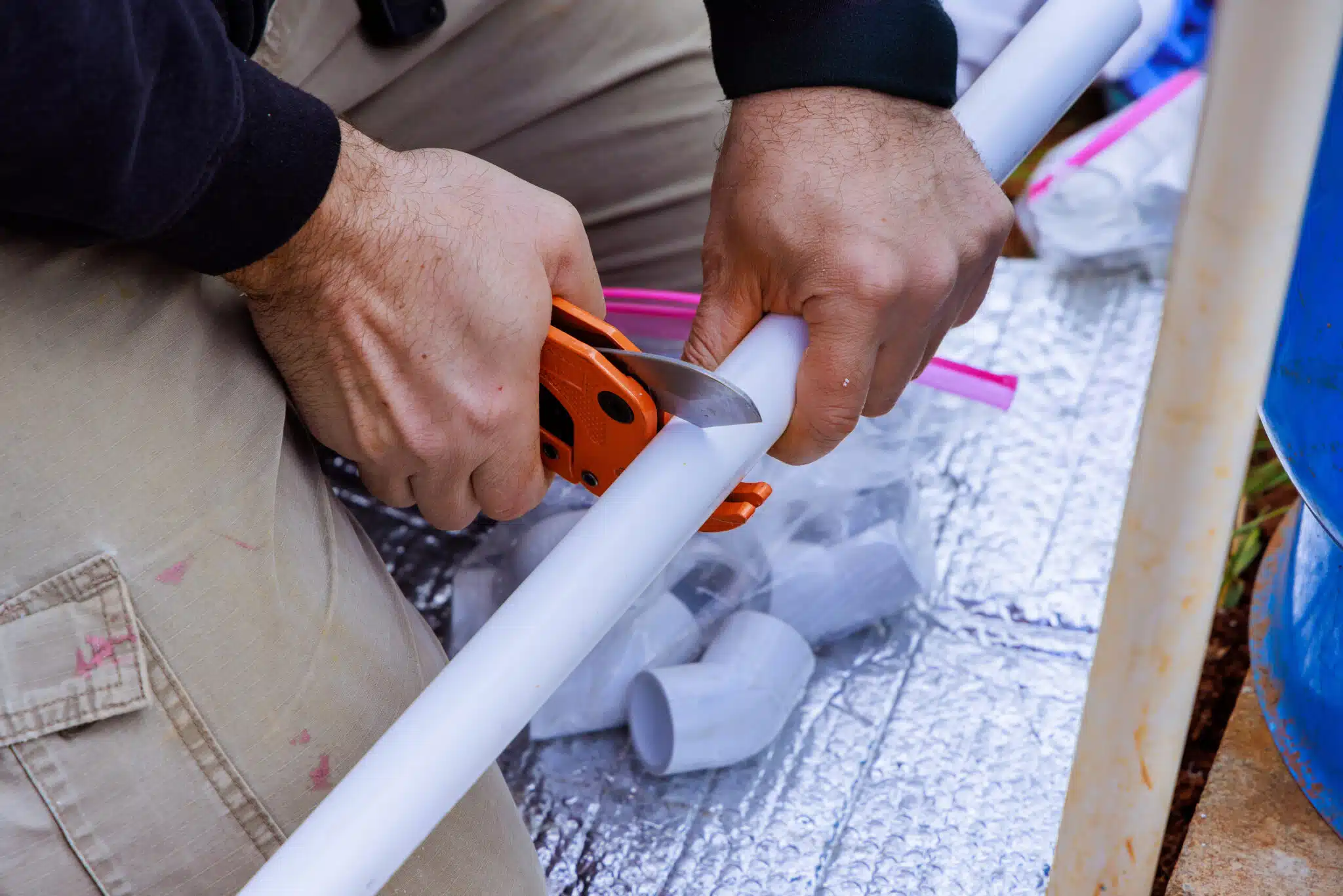 Installing plastic PVC a water pipes, Pipe Materials.